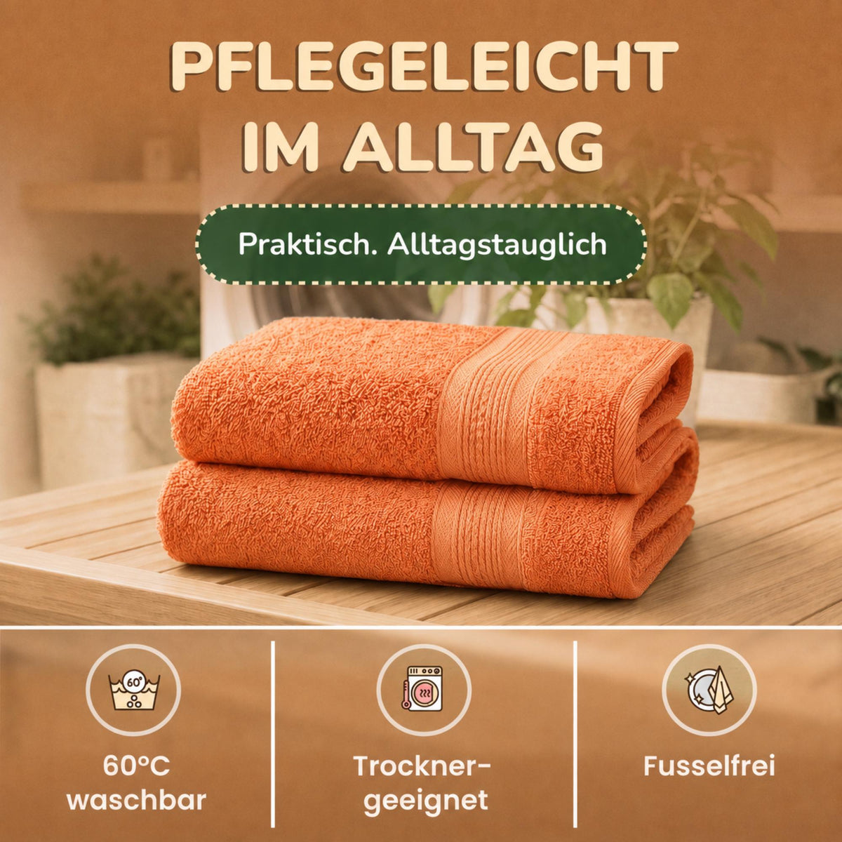 Saunatücher aus 100% Baumwolle im 1er Set – 80 x 200 cm, weich und saugfähig