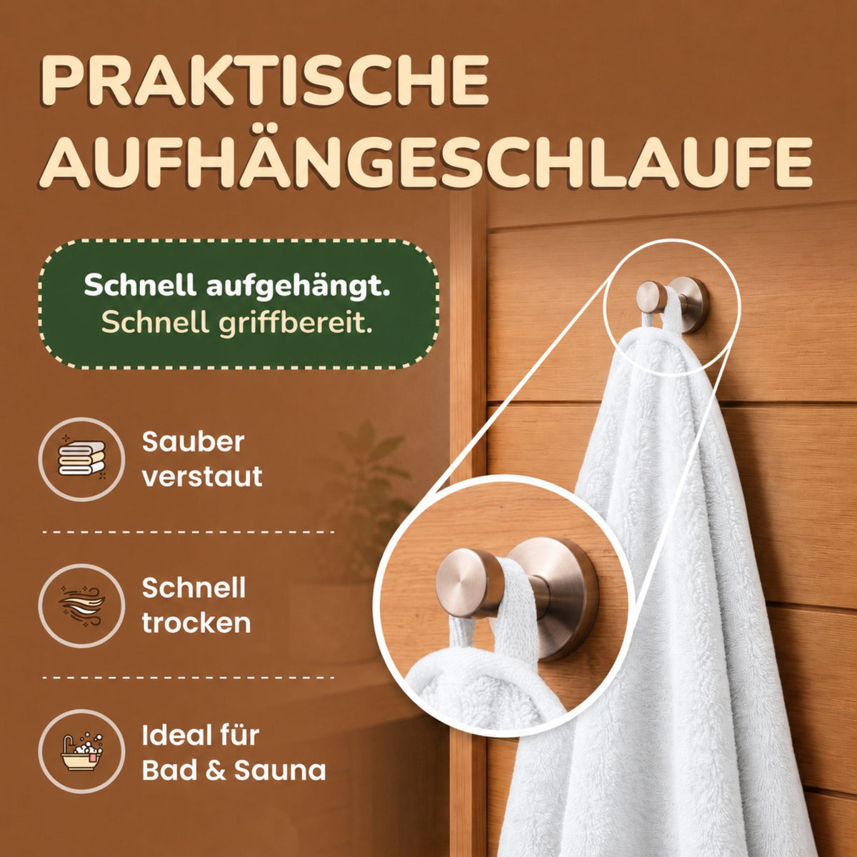 Saunatücher aus 100% Baumwolle im 1er Set – 80 x 200 cm, weich und saugfähig
