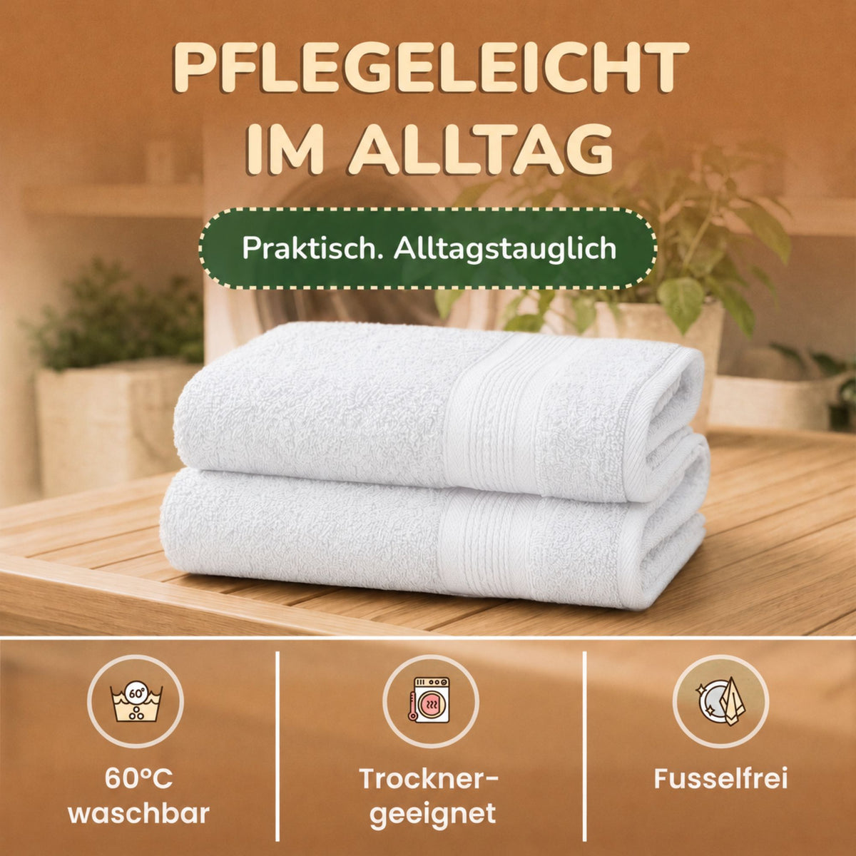 Saunatücher aus 100% Baumwolle im 1er Set – 80 x 200 cm, weich und saugfähig
