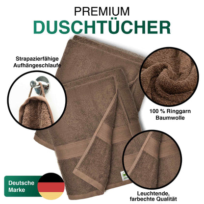 Duschtücher im 2er Set – 100% Baumwolle, 70 x 140 cm, weich und saugfähig