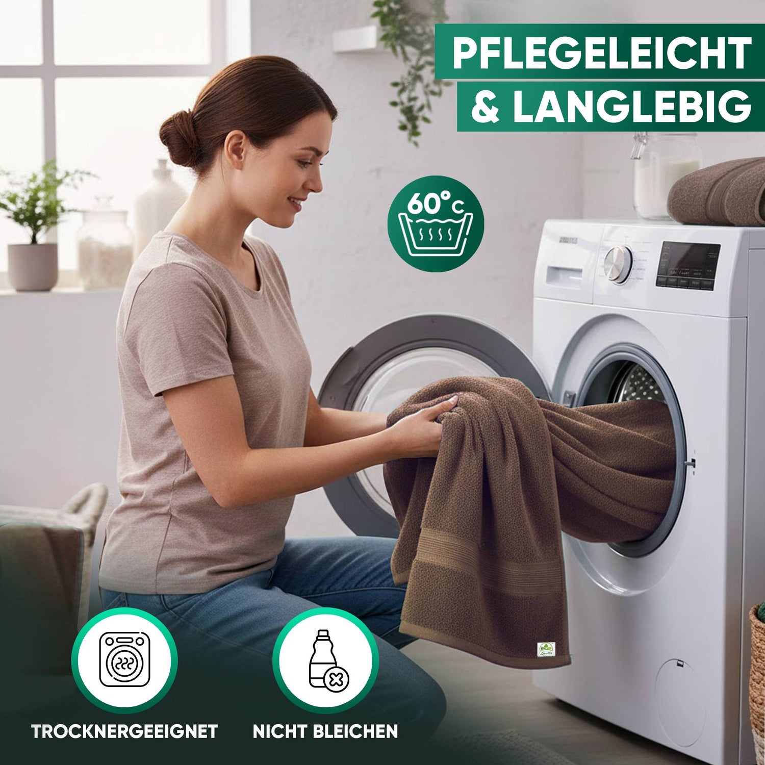 Duschtücher im 2er Set – 100% Baumwolle, 70 x 140 cm, weich und saugfähig