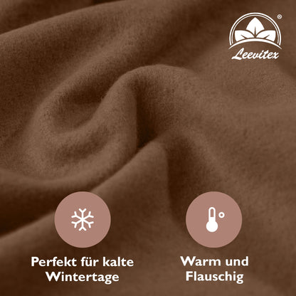 Winterspannbettlaken für 90x200 bis 100x200 cm | 40 cm Steg | 80% Baumwolle 20% Polyester