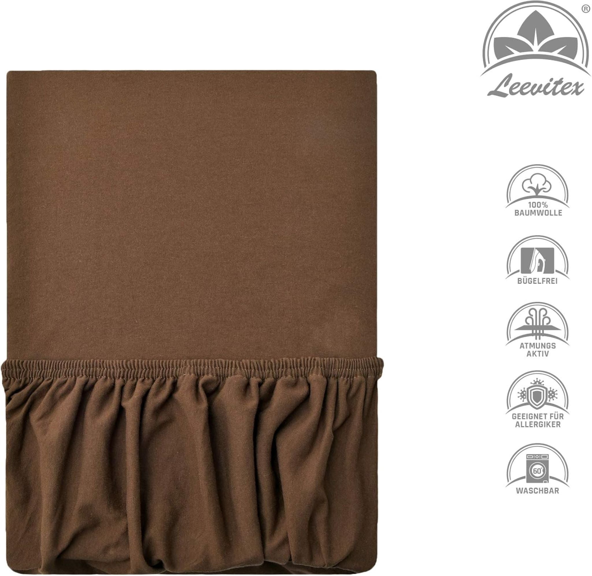 Kinderspannbettlaken von Leevitex im 2er Pack – 100% Jersey-Baumwolle, 70 x 140 cm