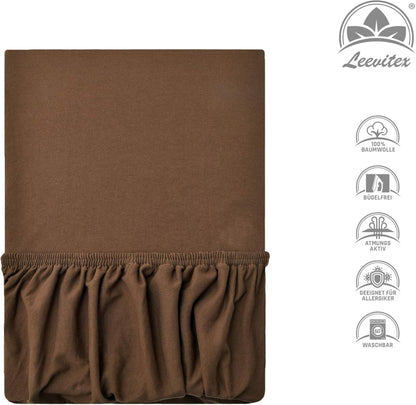 Kinderspannbettlaken von Leevitex im 2er Pack – 100% Jersey-Baumwolle, 70 x 140 cm
