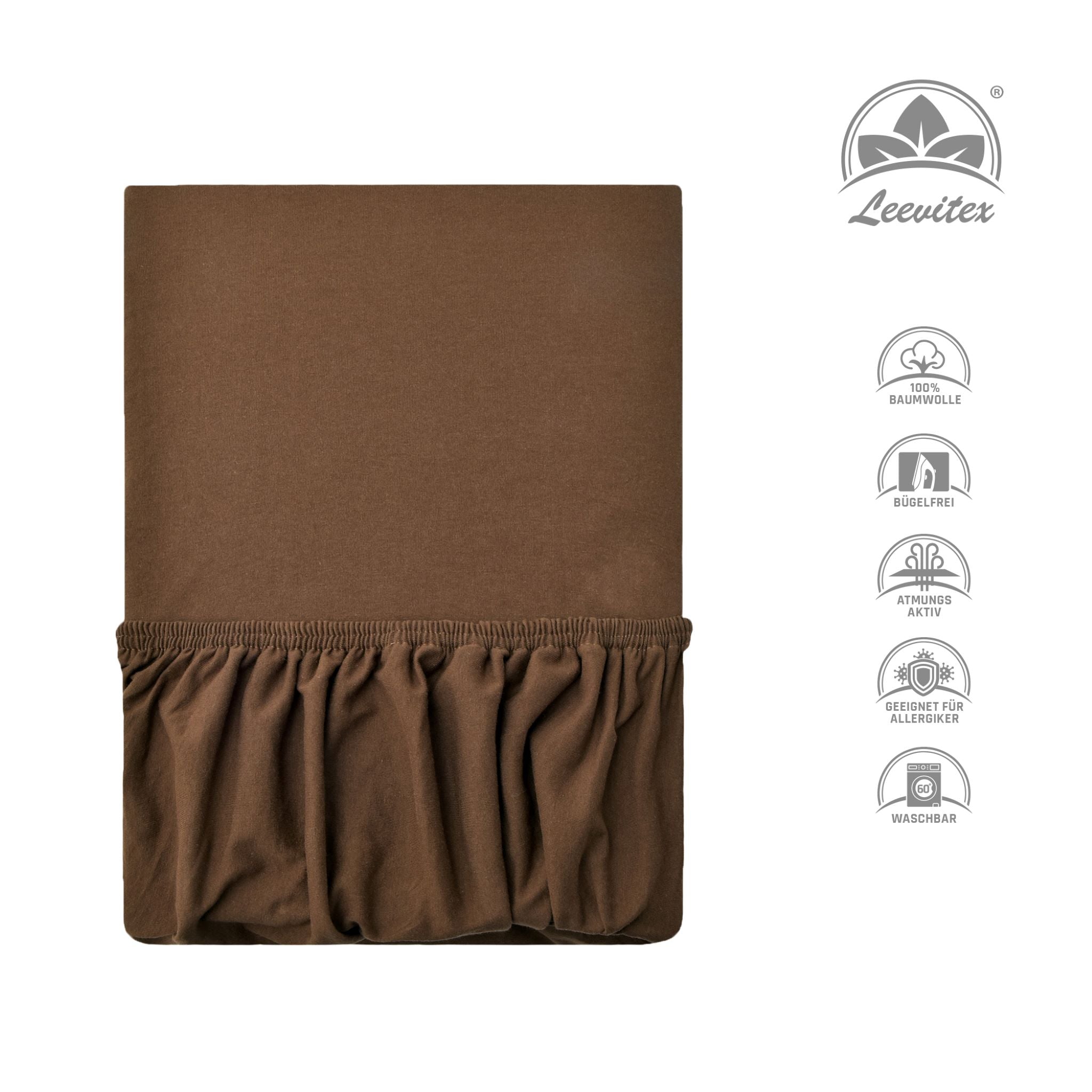 Basic Spannbettlaken 200x220 cm | 25 cm Steg | 100% Jersey-Baumwolle