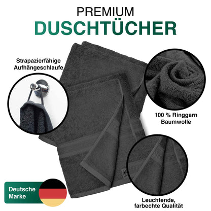 Duschtücher im 2er Set – 100% Baumwolle, 70 x 140 cm, weich und saugfähig