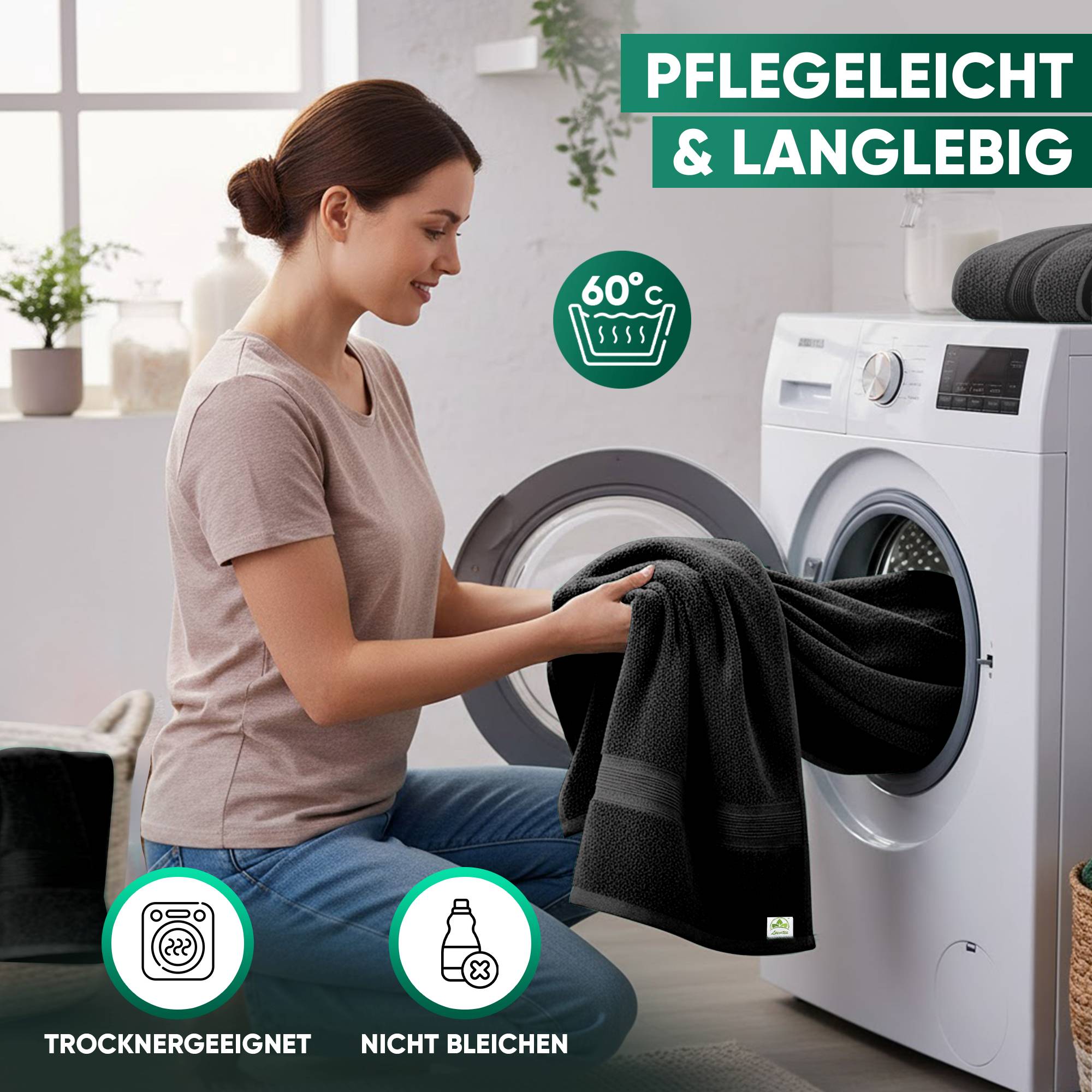 Duschtücher im 2er Set – 100% Baumwolle, 70 x 140 cm, weich und saugfähig