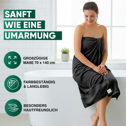 Duschtücher im 2er Set – 100% Baumwolle, 70 x 140 cm, weich und saugfähig