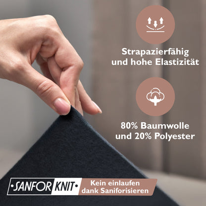 Winterspannbettlaken für 140x200 bis 160x200 cm | 40 cm Steg | 80% Baumwolle 20% Polyester