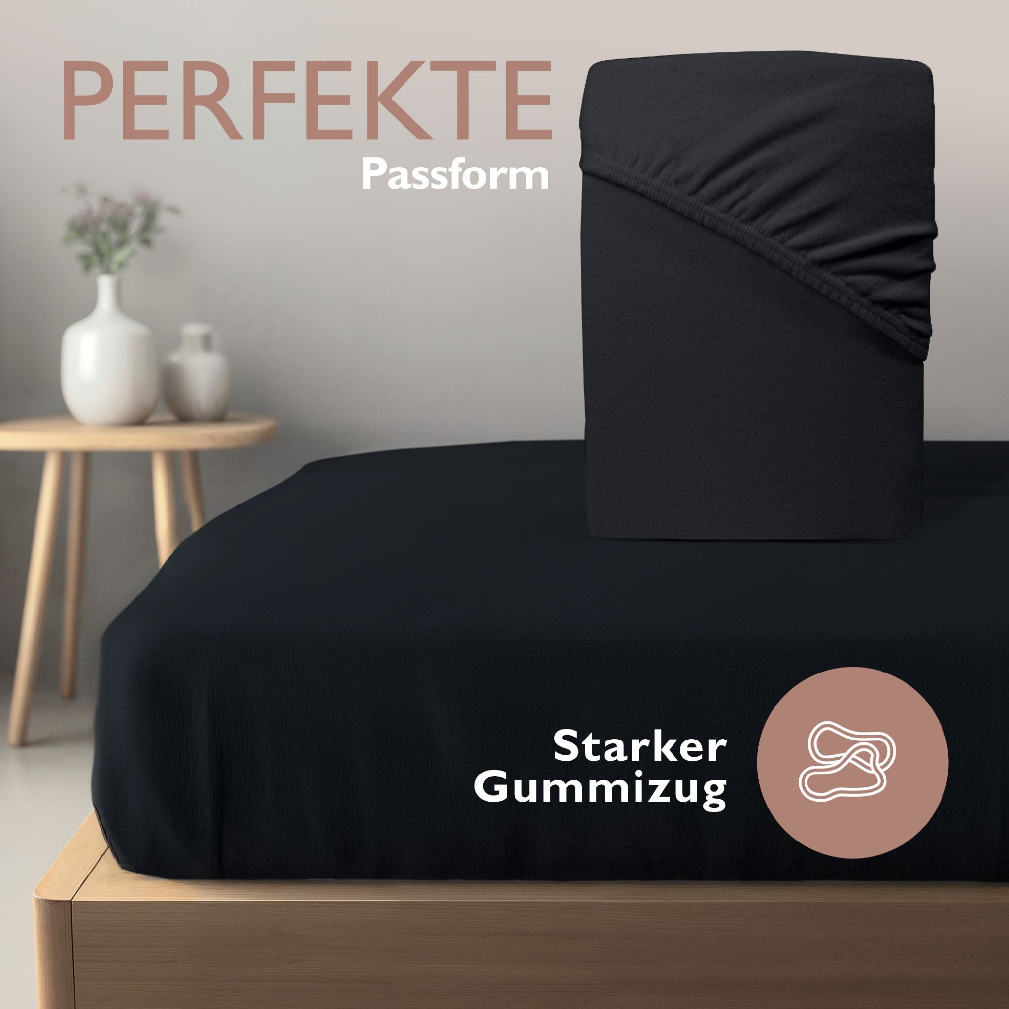 Winterspannbettlaken für 140x200 bis 160x200 cm | 40 cm Steg | 80% Baumwolle 20% Polyester