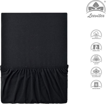 Kinder Spannbettlaken 70 x 140 cm von Leevitex im 1er Pack – 100% Jersey-Baumwolle,