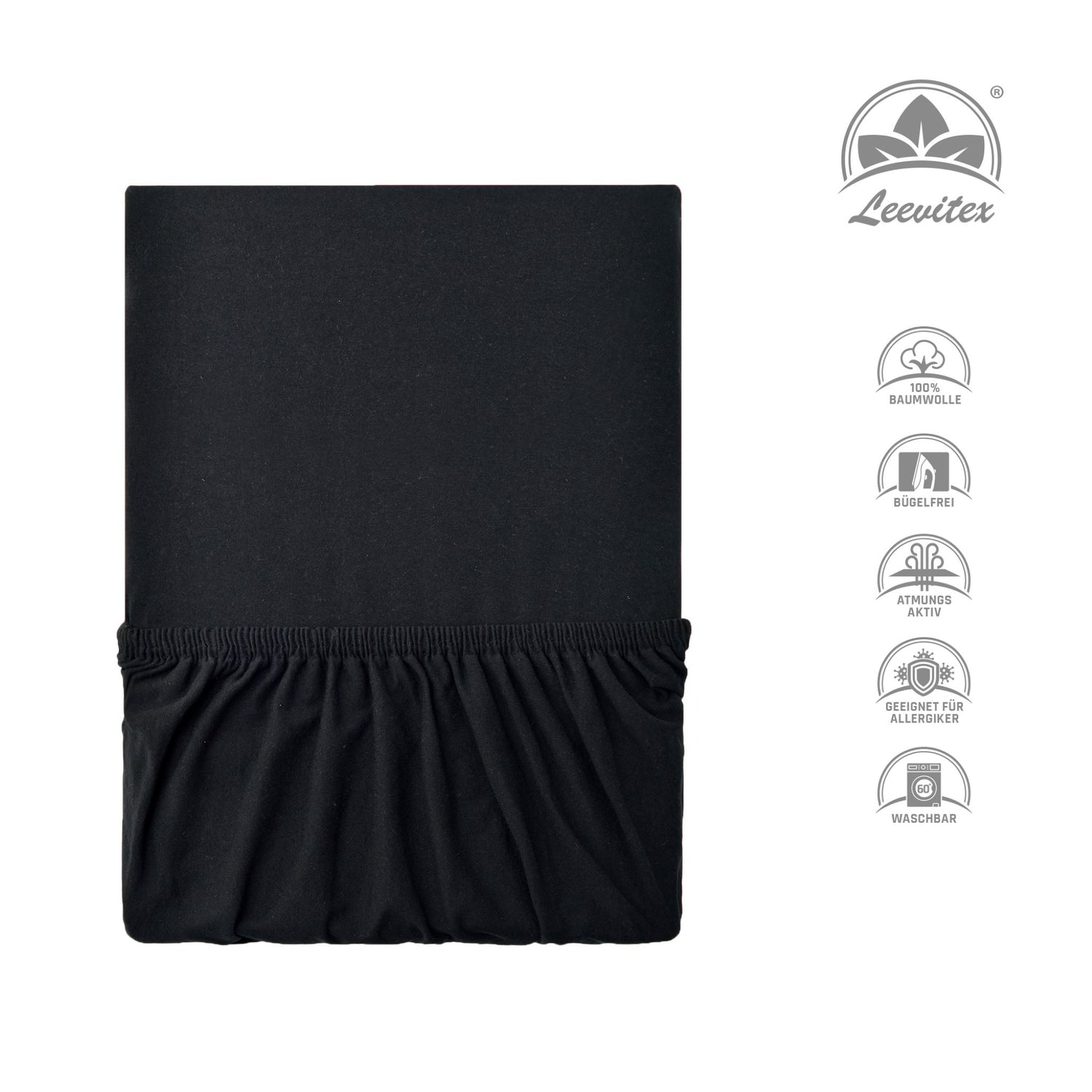 Basic Spannbettlaken 90x200 cm | 25 cm Steg | 100% Jersey-Baumwolle