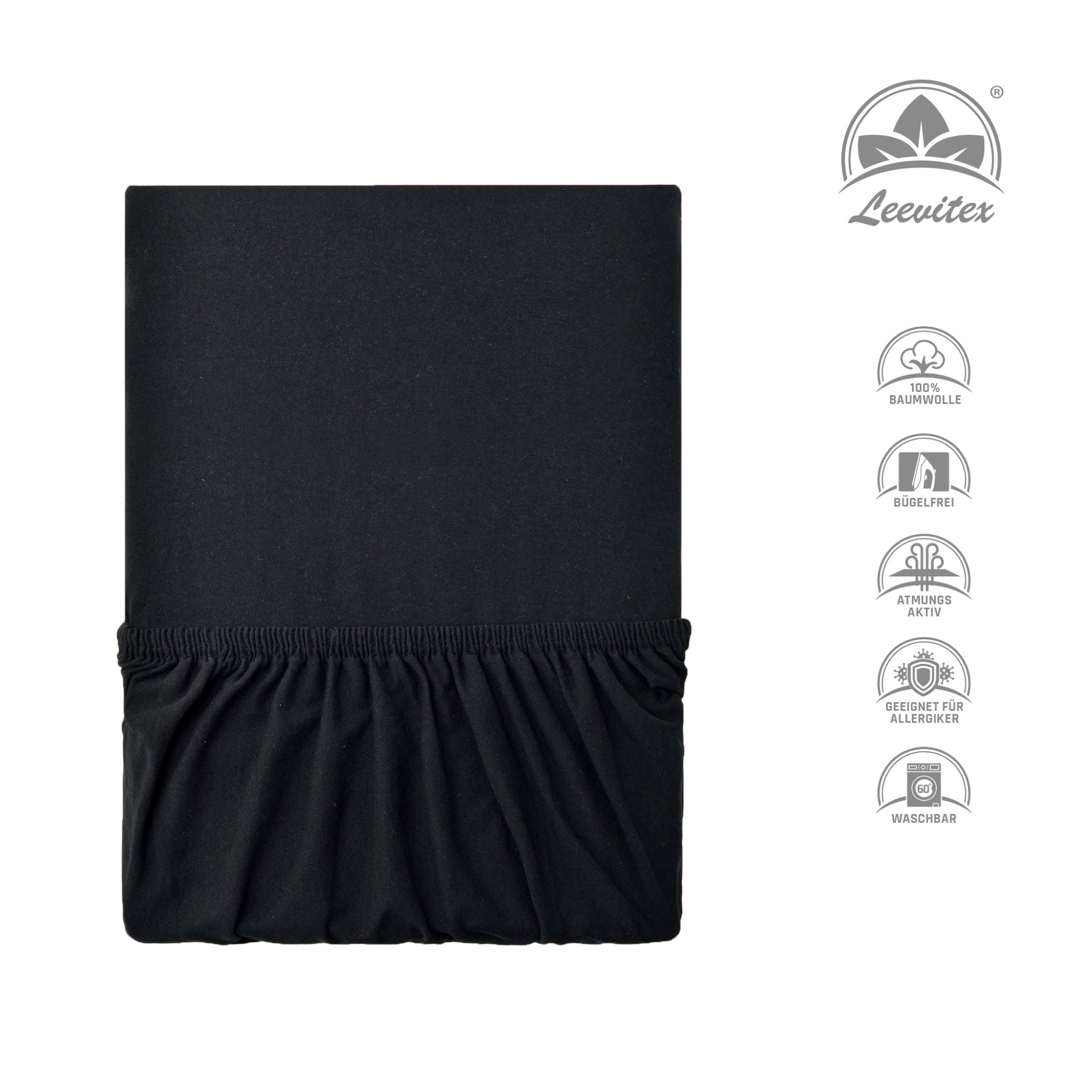 Basic Spannbettlaken 90x200 cm | 25 cm Steg | 100% Jersey-Baumwolle