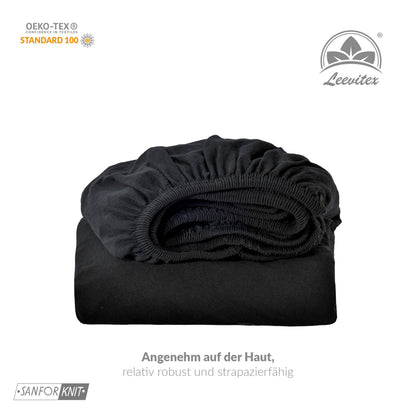 Basic Spannbettlaken 120x200 cm | 25 cm Steg | 100% Jersey-Baumwolle