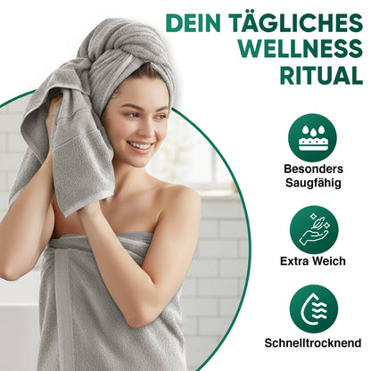 Duschtücher im 2er Set – 100% Baumwolle, 70 x 140 cm, weich und saugfähig