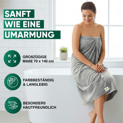 Duschtücher im 2er Set – 100% Baumwolle, 70 x 140 cm, weich und saugfähig