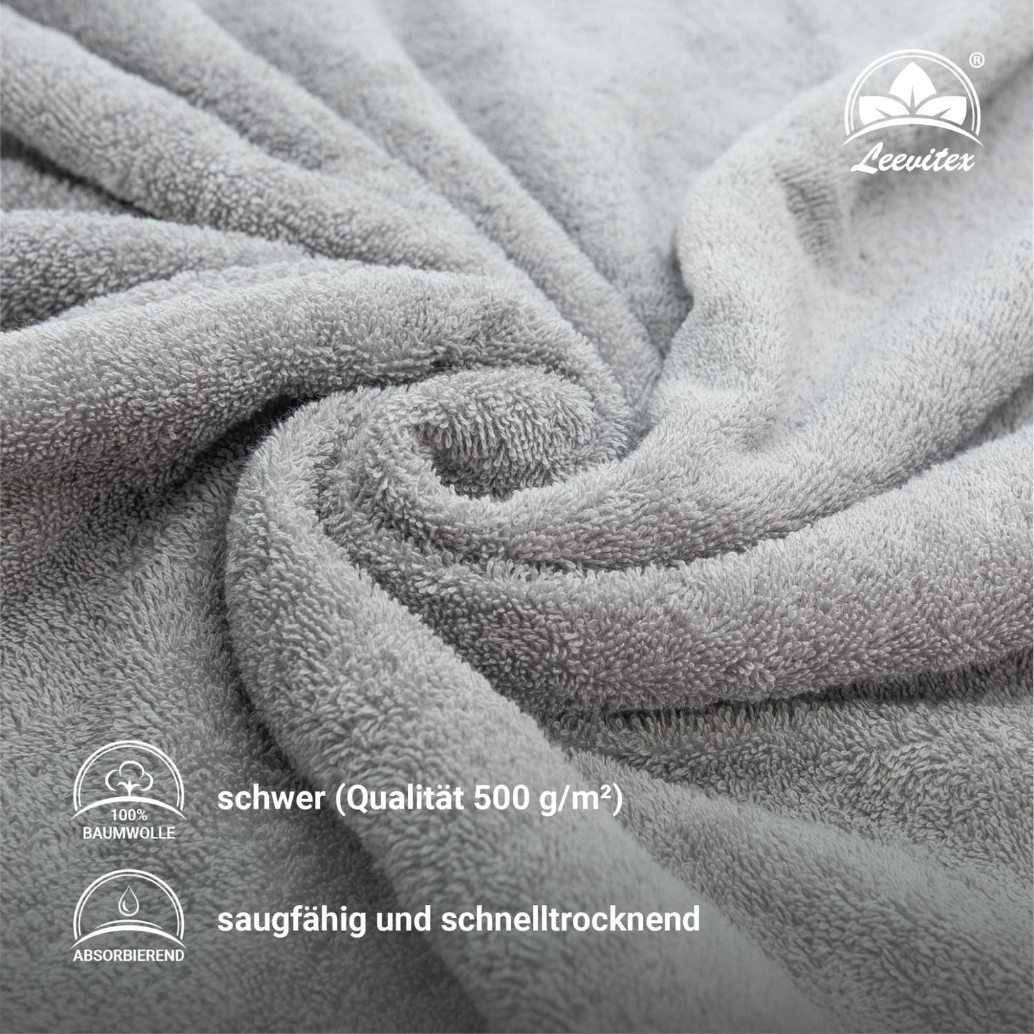 Duschtücher im 2er Set – 100% Baumwolle, 70 x 140 cm, weich und saugfähig