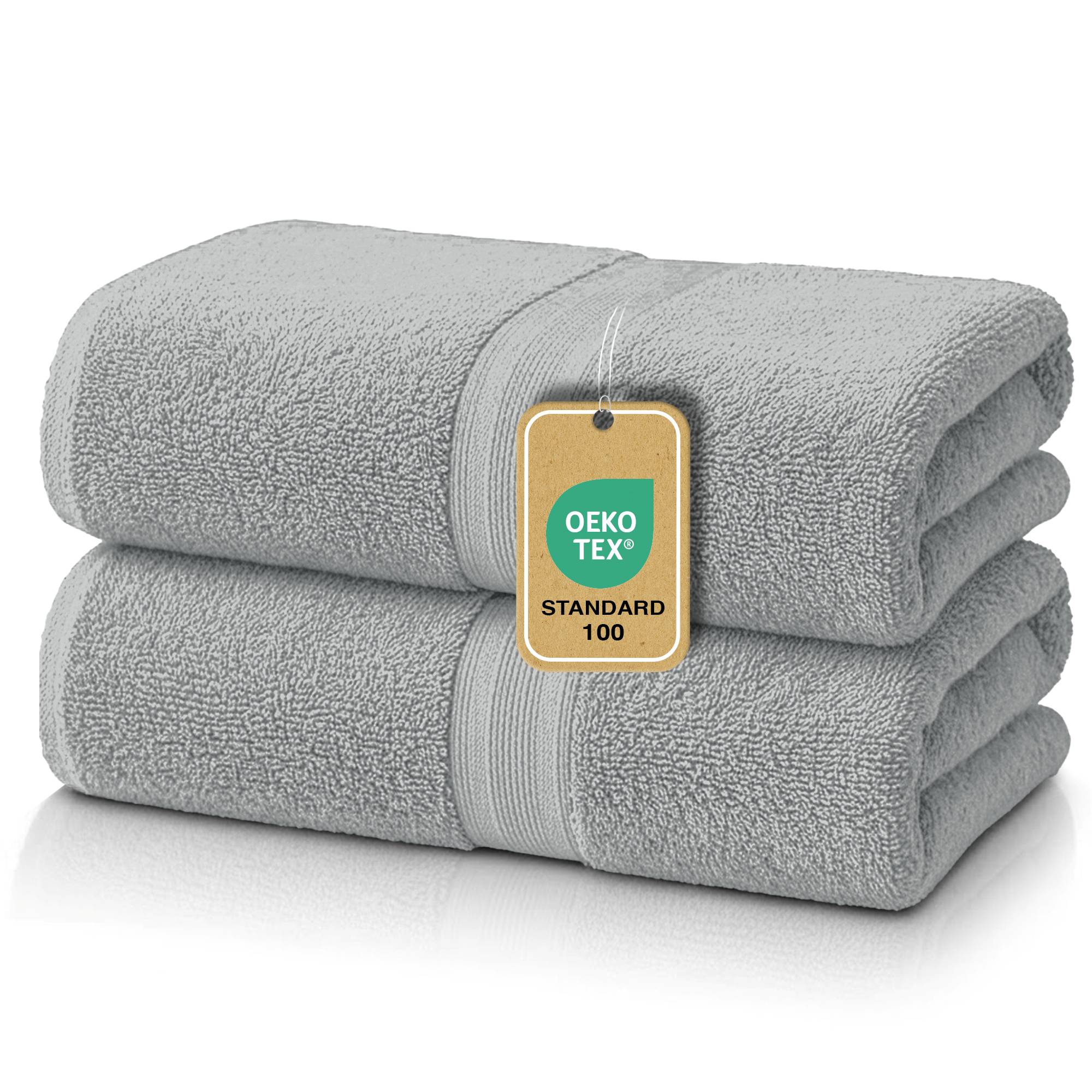 Duschtücher im 2er Set – 100% Baumwolle, 70 x 140 cm, weich und saugfähig