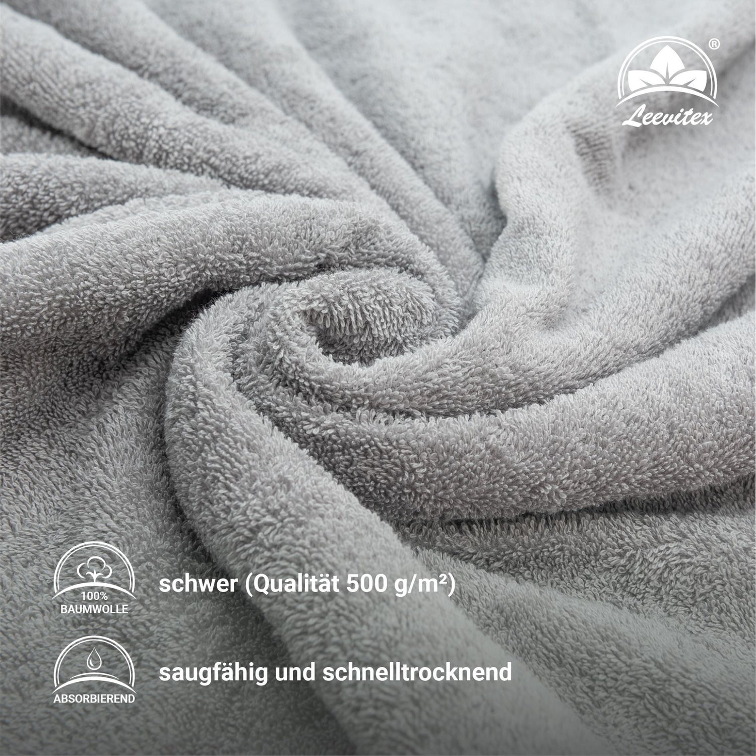 Saunatücher aus 100% Baumwolle im 2er Set – 80 x 200 cm, weich und saugfähig