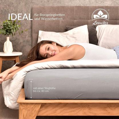 Basic Spannbettlaken 90x200 cm | 25 cm Steg | 100% Jersey-Baumwolle
