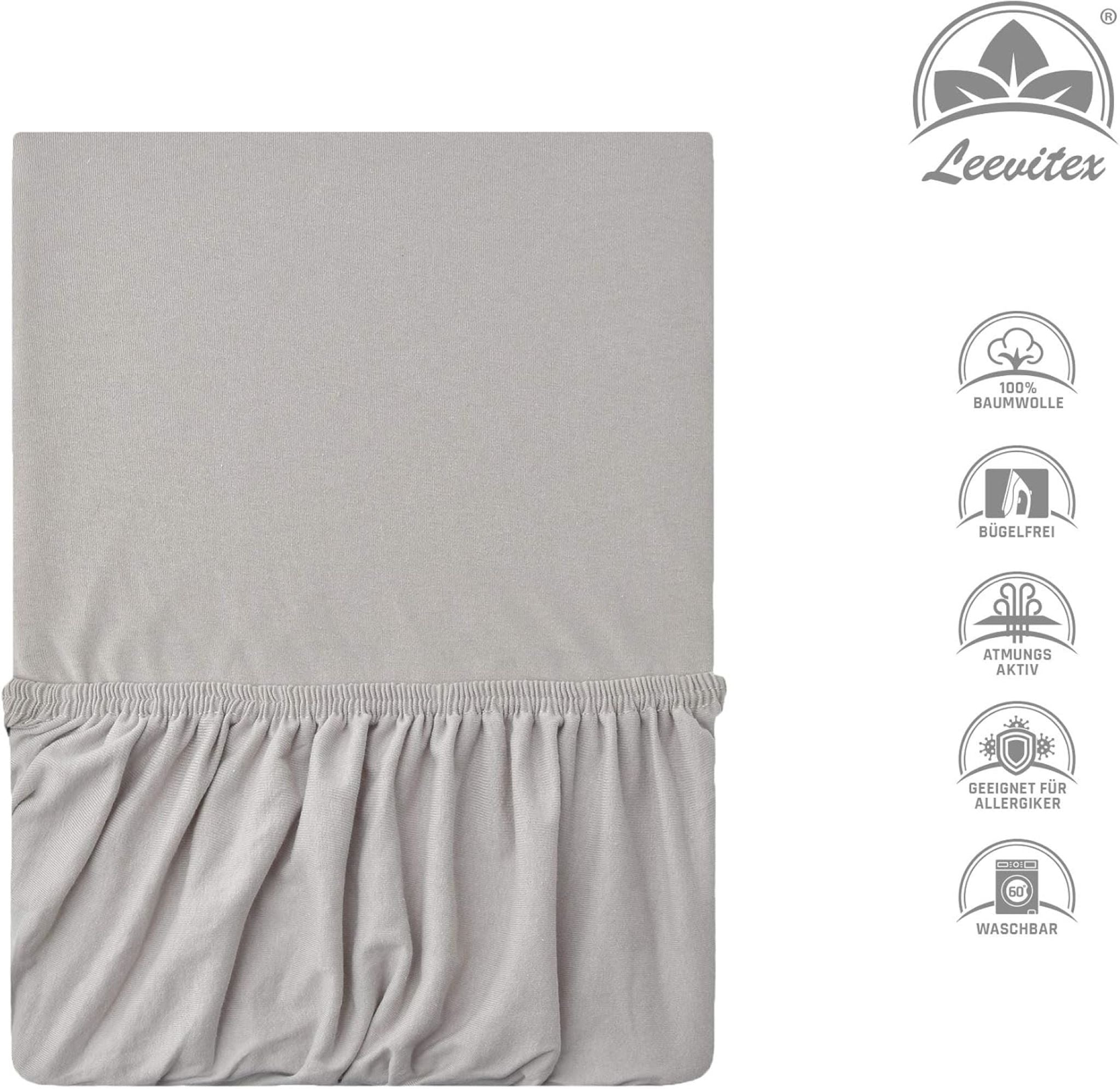 Kinder Spannbettlaken 70 x 140 cm von Leevitex im 1er Pack – 100% Jersey-Baumwolle,