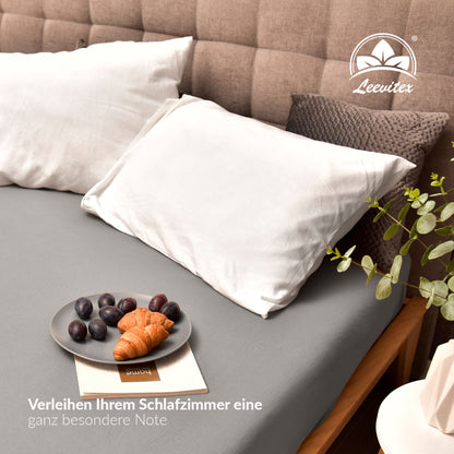 Basic Spannbettlaken 90x200 cm | 25 cm Steg | 100% Jersey-Baumwolle