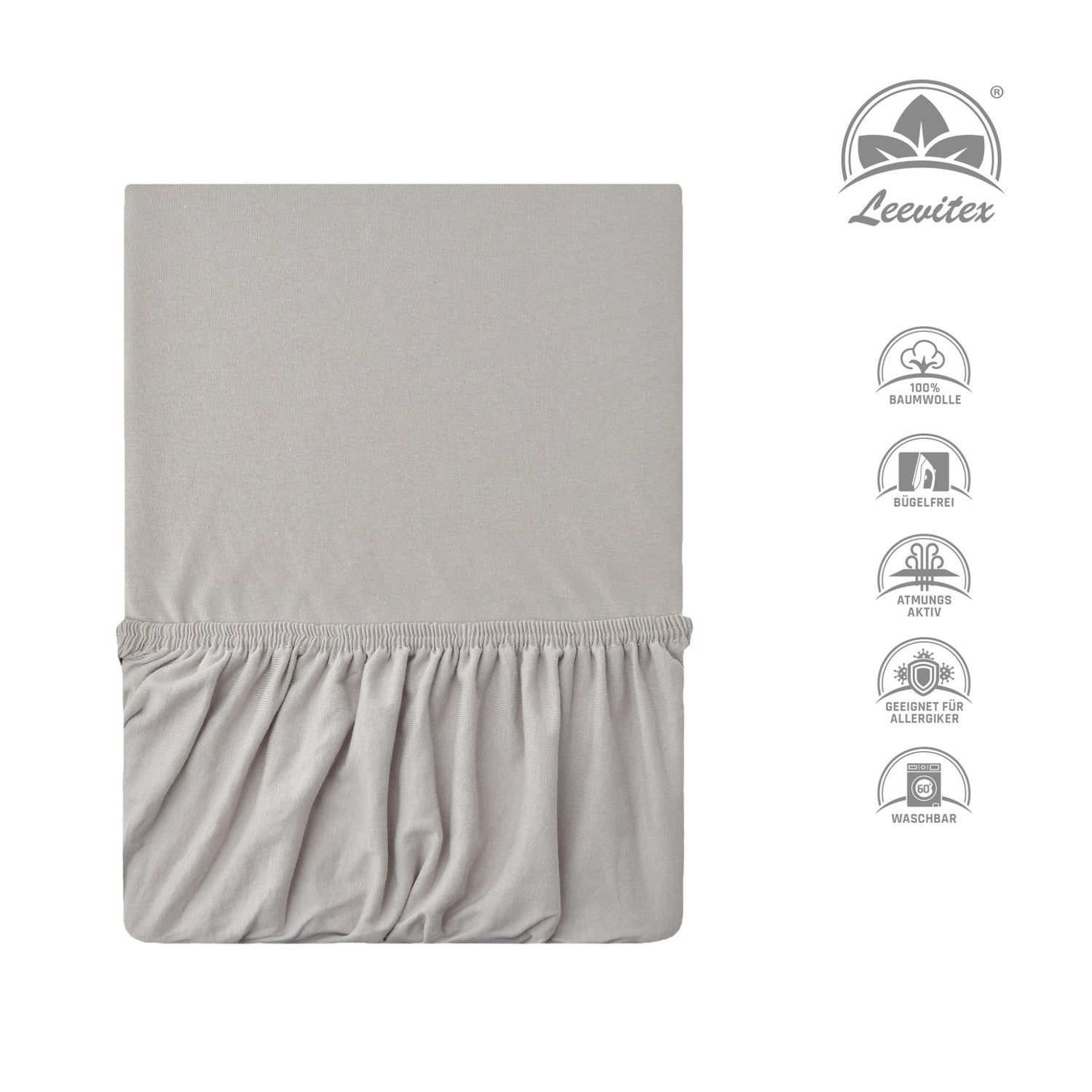 Basic Spannbettlaken 200x220 cm | 25 cm Steg | 100% Jersey-Baumwolle