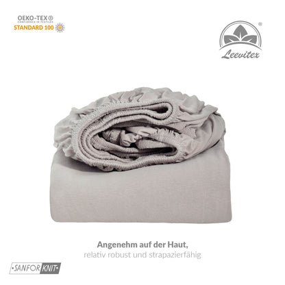 Basic Spannbettlaken 200x220 cm | 25 cm Steg | 100% Jersey-Baumwolle