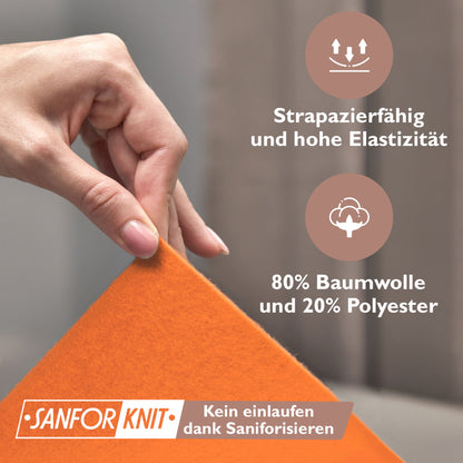 Winterspannbettlaken für 90x200 bis 100x200 cm | 40 cm Steg | 80% Baumwolle 20% Polyester