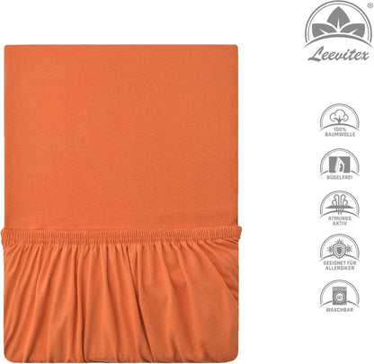 Kinder Spannbettlaken 70 x 140 cm von Leevitex im 1er Pack – 100% Jersey-Baumwolle,