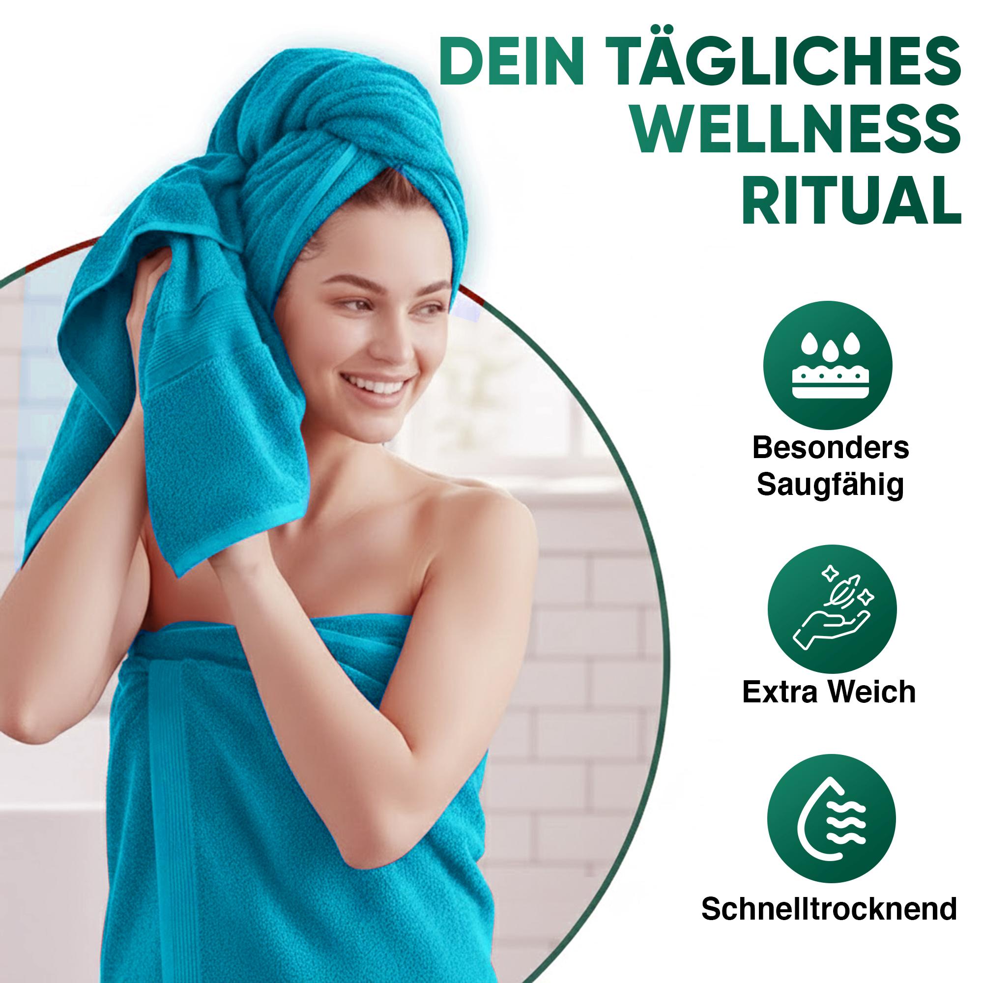 Duschtücher im 2er Set – 100% Baumwolle, 70 x 140 cm, weich und saugfähig