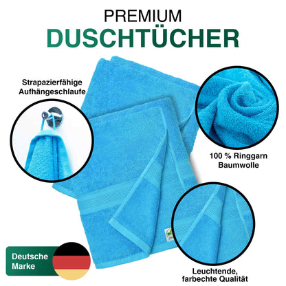 Duschtücher im 2er Set – 100% Baumwolle, 70 x 140 cm, weich und saugfähig
