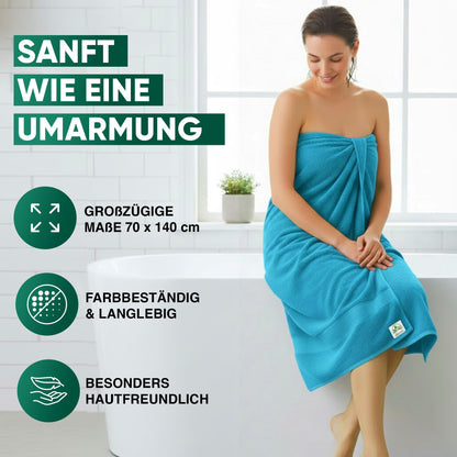 Duschtücher im 2er Set – 100% Baumwolle, 70 x 140 cm, weich und saugfähig