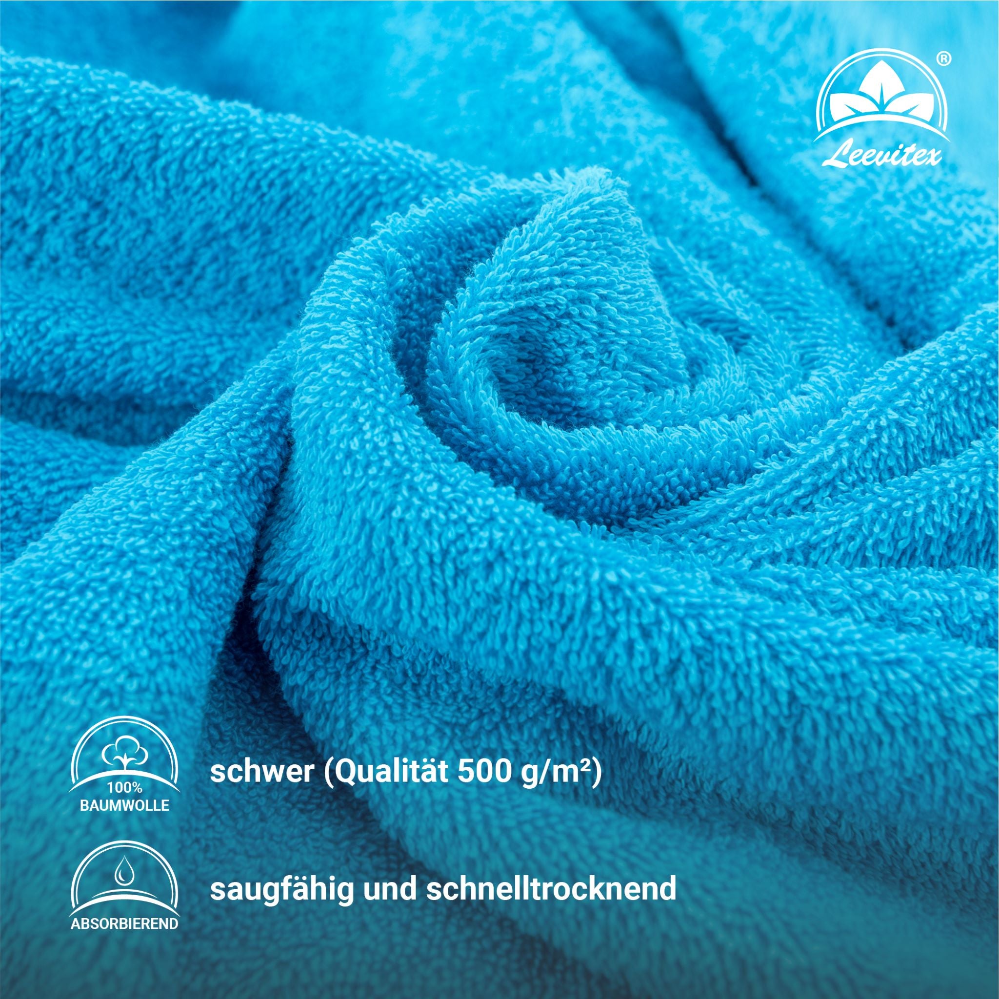Saunatücher aus 100% Baumwolle im 2er Set – 80 x 200 cm, weich und saugfähig
