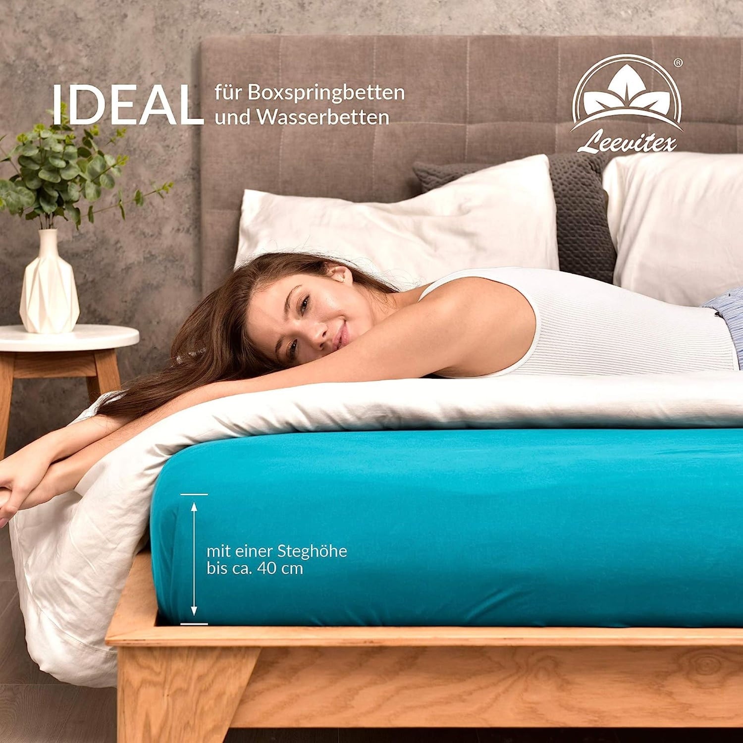 Basic Spannbettlaken 90x200 cm | 25 cm Steg | 100% Jersey-Baumwolle