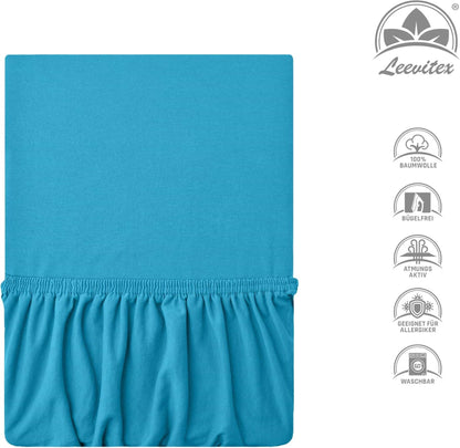 Kinder Spannbettlaken 70 x 140 cm von Leevitex im 1er Pack – 100% Jersey-Baumwolle,