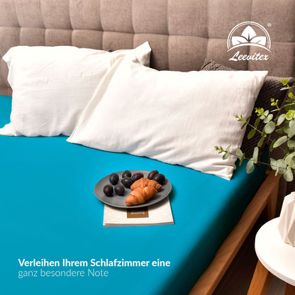 Basic Spannbettlaken 120x200 cm | 25 cm Steg | 100% Jersey-Baumwolle