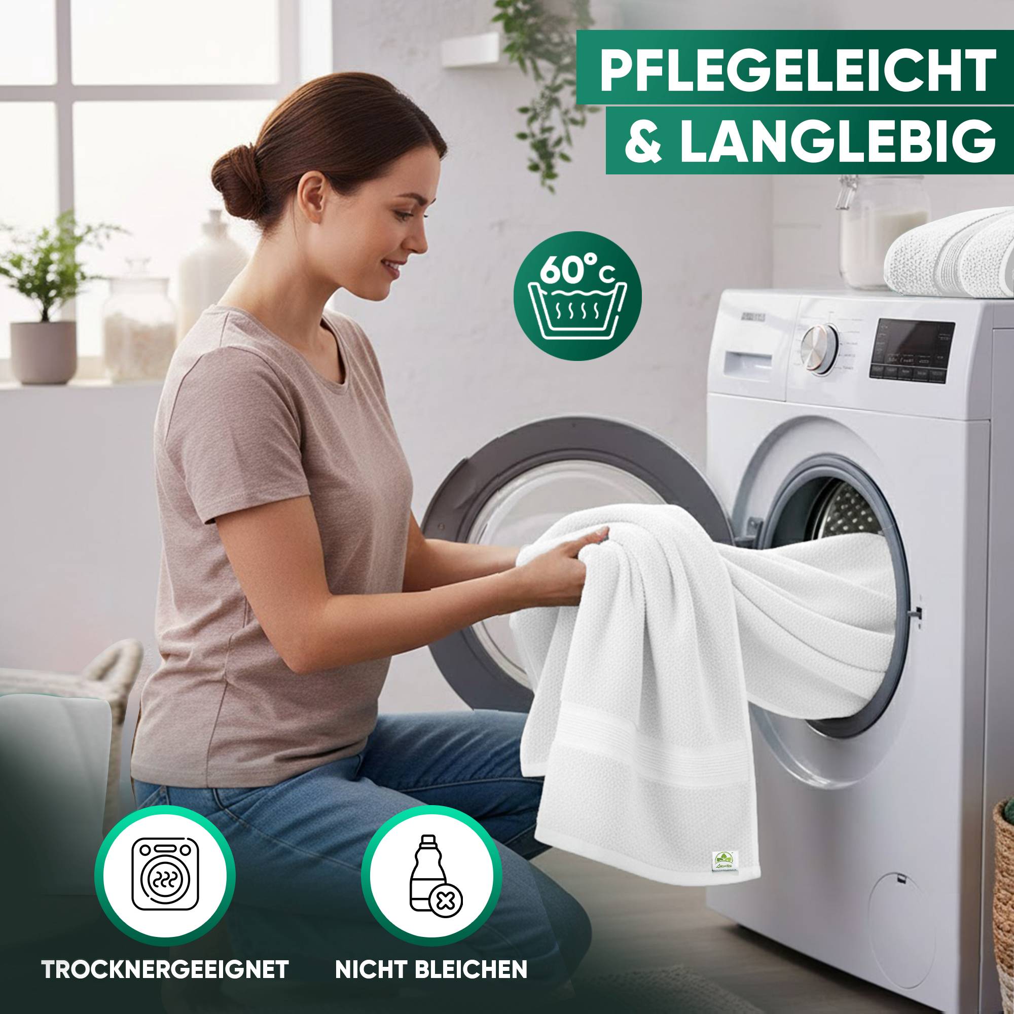 Duschtücher im 2er Set – 100% Baumwolle, 70 x 140 cm, weich und saugfähig