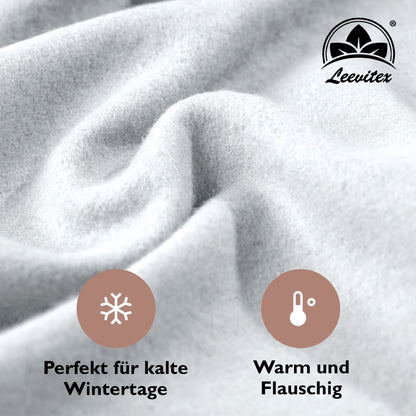 Winterspannbettlaken für 90x200 bis 100x200 cm | 40 cm Steg | 80% Baumwolle 20% Polyester