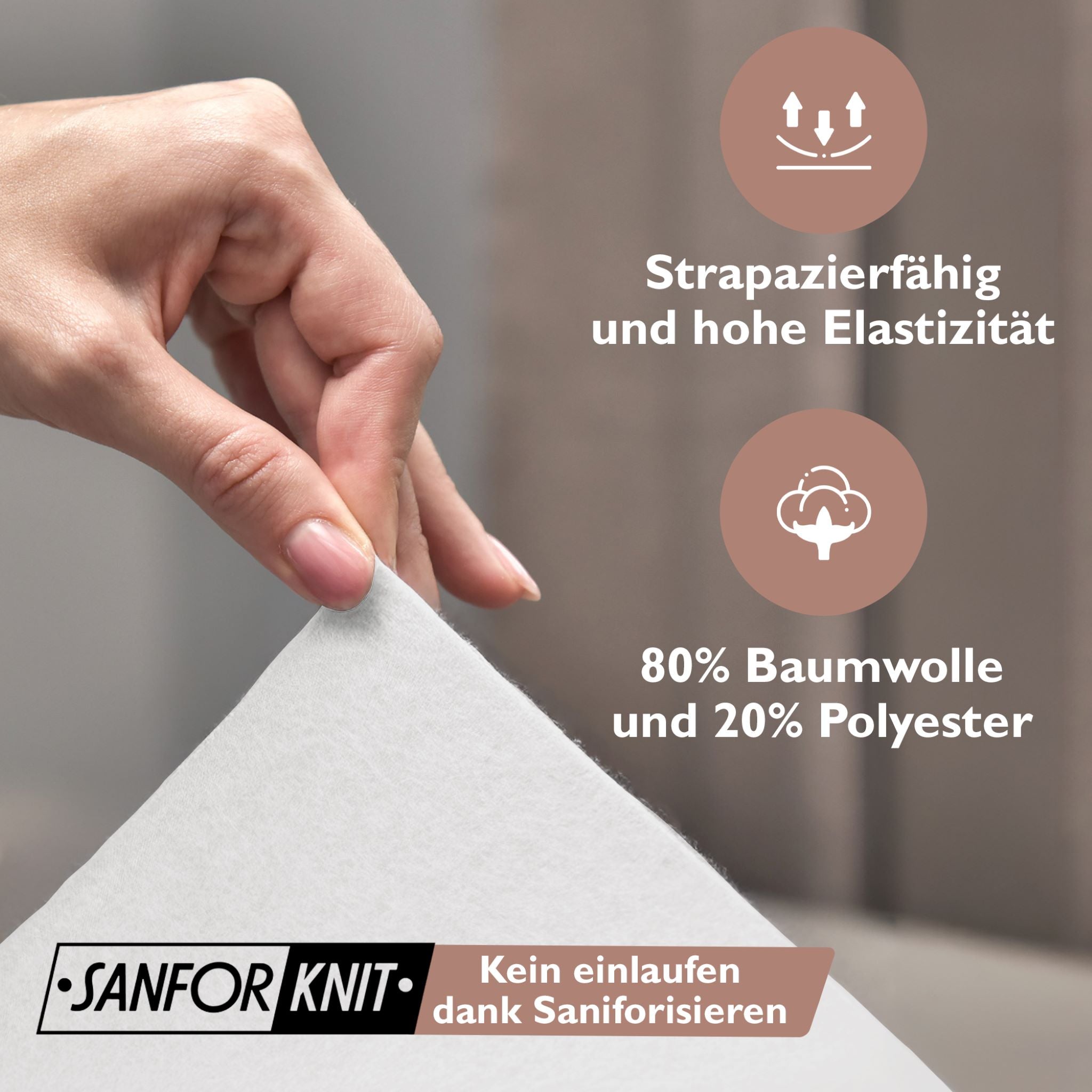 Winterspannbettlaken für 140x200 bis 160x200 cm | 40 cm Steg | 80% Baumwolle 20% Polyester