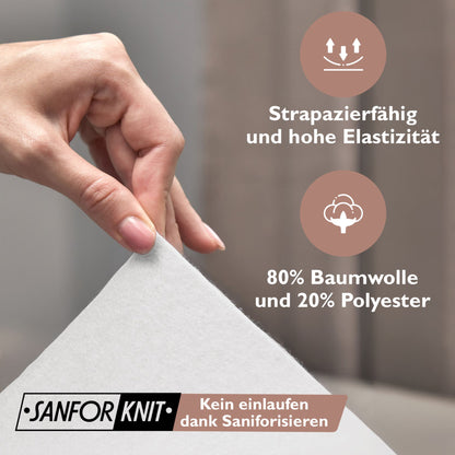 Winterspannbettlaken für 140x200 bis 160x200 cm | 40 cm Steg | 80% Baumwolle 20% Polyester