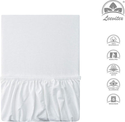 Kinderspannbettlaken von Leevitex im 2er Pack – 100% Jersey-Baumwolle, 70 x 140 cm